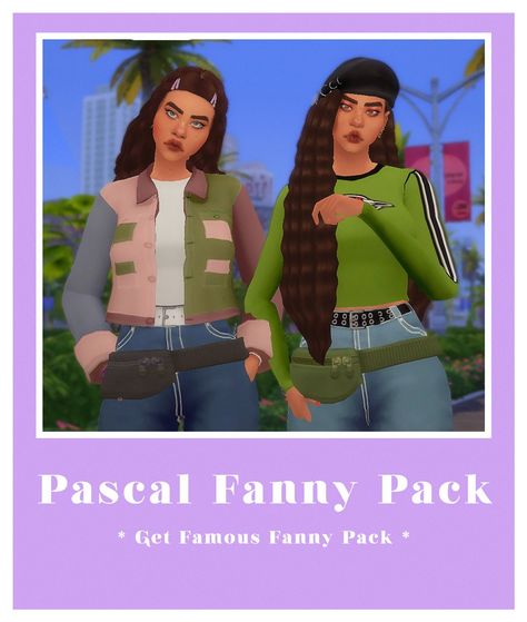 I’m a sucker for fanny packs in the sims 4, and I’ve lived with using alpha ones for ages. So when I saw the tourist outfit from Get Famous, I knew I needed to steal that fanny pack and convert it to... Sims 4 Fanny Pack, Doug Dimmadome, Tourist Outfit, Sims 4 Mm Cc, Sims 4 Mm, Sims4 Cc, Sims 4 Cas, Sims 4 Cc Finds, Ts4 Cc