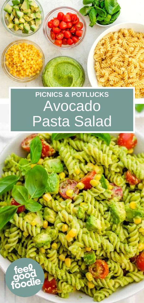 Creamy Avocado Pasta Salad, Avocado Toast And Egg, Avocado Snacks, Cold Pasta Recipes, Artichoke Pasta Salad, Vegetarian Pasta Salad, Creamy Avocado Pasta, Avocado Pesto Pasta, Creamy Pasta Salads