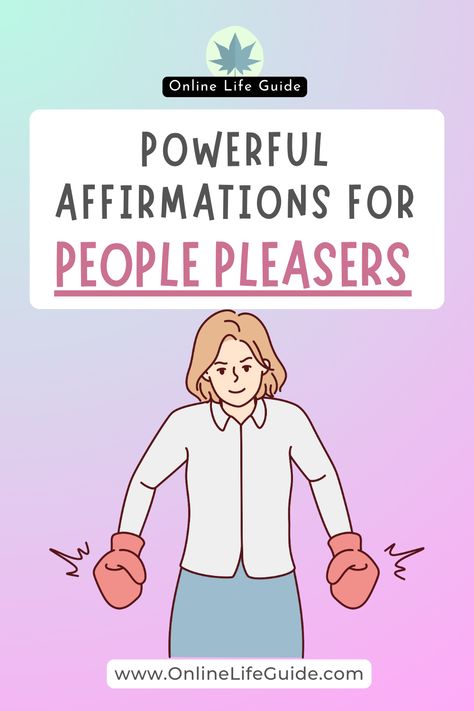 If you are a people pleaser who finds it hard to be assertive and stand up for yourself, these affirmations for people pleasers are designed to help you get into a more assertive and confident state of mind where you can handle social interaction with grounded energy and a confident state without being a pushover. Stand Up For Yourself Affirmations, How To Not Be A People Pleaser, People Pleaser Affirmations, Assertive Affirmations, Assertive Quotes, People Pleaser Quotes, Standing Up For Yourself, Be Assertive, Affirmations Confidence