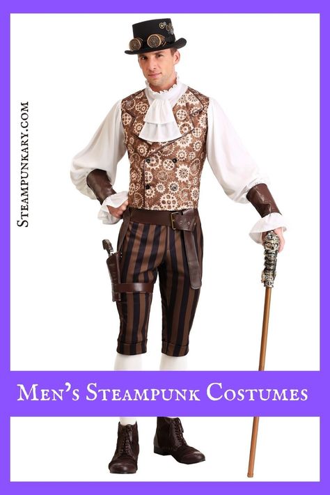 This page is full of Men's Steampunk costumes that we've found on HalloweenCostumes.com. They have a nice collection of Steampunk costumes. Male Steampunk Fashion, Male Steampunk, Fashion Costume Halloween, Steampunk Boots, Steampunk Halloween, Classy Suits, Steampunk Costume, Mens Halloween Costumes, Steampunk Clothing