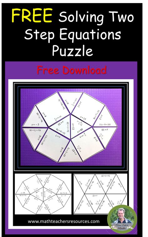 Exponent Activities, Puzzle Activity, Two Step Equations, Teaching Algebra, One Step Equations, Algebra Activities, Middle School Math Classroom, Teachers Resources, Solving Equations