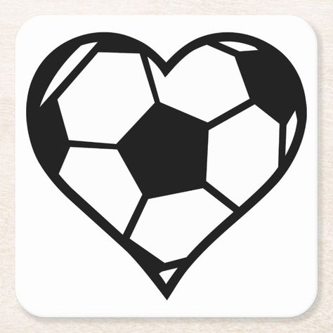 For a lover of soccer! Soccer Heart, College Bed, Bed Party, Soccer Drawing, Cricut Svgs, Cricut Stencils, Illustrator Design Tutorial, Heart Square, Heart Sketch