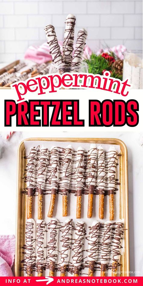 Mint Chocolate Pretzel Rods Christmas Candy Recipe Peppermint Pretzel Bark, Pretzel Rods Recipe, Peppermint Pretzels, Peppermint Pretzel, Chocolate Pretzel Rods, Chocolate Dipped Pretzel Rods, Pretzel Bark, Dipped Pretzel Rods, Crushed Peppermint