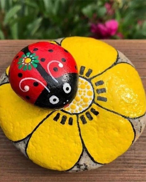 Caillou Roche, Tre Kunst, Ladybug Rocks, Diy Rock Art, Painted Rock Animals, Art Pierre, Stone Art Painting, Rock And Pebbles, Painted Rocks Craft