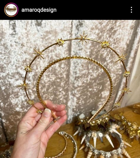 Tarot Party, Crown Diy, Headpiece Diy, Diy Crown, Diy Gold, Gold Headpiece, Gold Diy, Gold Circle, Gold Crown