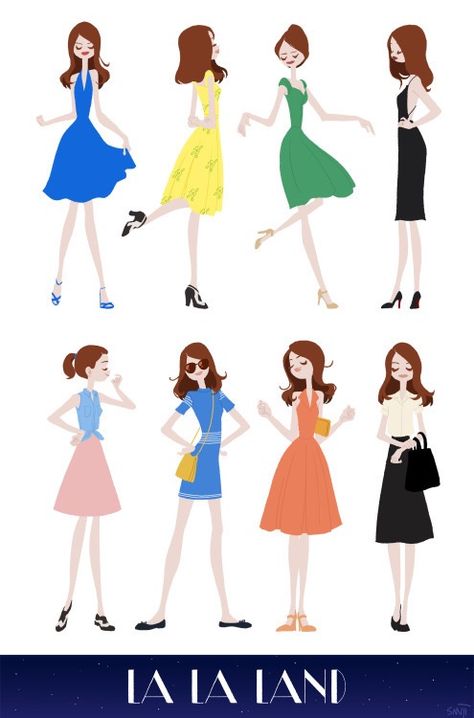 La la land - Mia La La Land Outfits, Sus Outfits, Lala Land Dresses, La La Land Dress, Outfits Illustration, Stone Dress, Beau Film, Lala Land, Film Tv