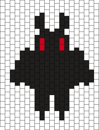 Moth Man Pixel Art, Moth Man, Kandi Cuff Patterns, Diy Kandi Bracelets, Pony Bead Crafts, Diy Kandi, Kandi Kid, Kandi Ideas, Kandi Cuff