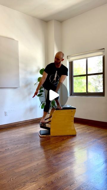 Chaz Knight on Instagram: "Is every exercises done with full body integration? Absolutely. Can we put together an ending with a specific focus? Yes we can!  Here is a quick Wunda chair flow with a focus on legs( and balance) be safe, and have fun! #wundachair #pilates #legday" Wunda Chair Exercises, Wunda Chair Pilates, Pilates Chair Exercises, Chair Pilates Exercises, Wunda Chair, Pilates Ideas, Pilates Chair, Chair Exercises, Pilates Reformer