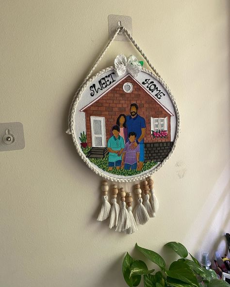 Family frame…🥰 handmade💕 house warming special gift . Dm for order @thread_me_with_love . Thread stories, thread art, fiber work, hand stitched, hoop, embroidery, gift for house warming, handmade, customized, small business . #threadwork #threadstories #handstitch #handstitched #craftersgonnacraft #stitchersgonnastitch #stitchbystitch #threadstorytime #embroiderersofinstagram #embroideredart #smallbusinessowner #reelinstagram Gift For House Warming, Family Frame, Handmade House, Hoop Embroidery, Family Frames, Embroidered Art, Thread Art, Thread Work, Diy Embroidery