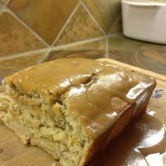 Salted Caramel Banana Bread I "My family devoured this bread. ..they couldn't wait for it to cool and the entire loaf was gone when i got up the next morning!" Caramel Banana Bread, Carmel Banana Bread Recipe, Salted Caramel Banana Bread Recipe, Salted Caramel Banana Bread, Caramel Banana Loaf Cake, Banana Bread Sallys Baking, Banana Bread Caramel Topping, 12 Tomatoes Salted Caramel Banana Bread, Salted Caramel Banana Bread By 12 Tomatoes