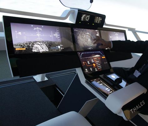 Flight Simulator Cockpit, Glass Cockpit, Spaceship Interior, Starship Concept, Aircraft Interiors, New Technology Gadgets, Spaceship Art, Futuristic Interior, Control Panels