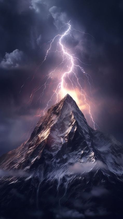 Thunder And Lightning Aesthetic, Thunder Painting, Top Forearm Tattoos, Lightning Art, Acotar Fanart, Male Inspiration, Moody Nature, Himalayas Mountain, Dark Mountains