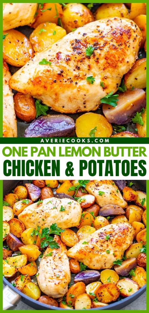 Butter Chicken And Potatoes, Alpha Gal, Delicious Family Dinners, Lemon Butter Chicken, Chicken And Potatoes, Whole Roasted Chicken, Chicken Potatoes, Lemon Butter, 30 Minute Meals