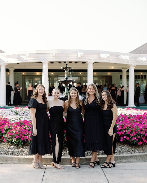 On a sunny summer day at the Emerson Park Pavilion, guests gathered for a cocktail hour dressed in sleek black attire, perfectly complementing the elegant decor. The atmosphere was stylish and sophisticated, with the black-themed decor setting a chic tone. Fun facts about the couple printed on cocktail napkins added a delightful personal touch, sparking conversations and laughter among the guests. It was an unforgettable start to a beautiful evening. 🥂🖤 Planner: @weddingplanningplus Beauty:... Summer Cocktail Attire, Park Pavilion, Sunny Summer Day, Black Attire, Cocktail Attire, Themed Decor, Beautiful Evening, Summer Cocktails, Elegant Decor