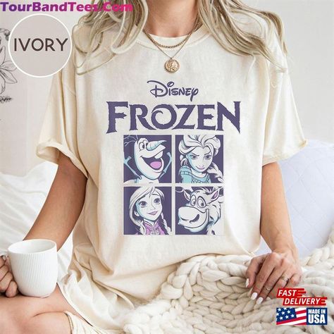 Retro Frozen Movie Characters Comfort Shirt Vintage Elsa Princess T-Shirt Classic Check more at https://tourbandtees.com/product/retro-frozen-movie-characters-comfort-shirt-vintage-elsa-princess-t-shirt-classic/ Frozen Shirt, Frozen Shirts, Frozen Movie, Princess Elsa, Disney Fashion, Movie Shirts, Disney Trip, Kids Outfits Girls, Disney Style