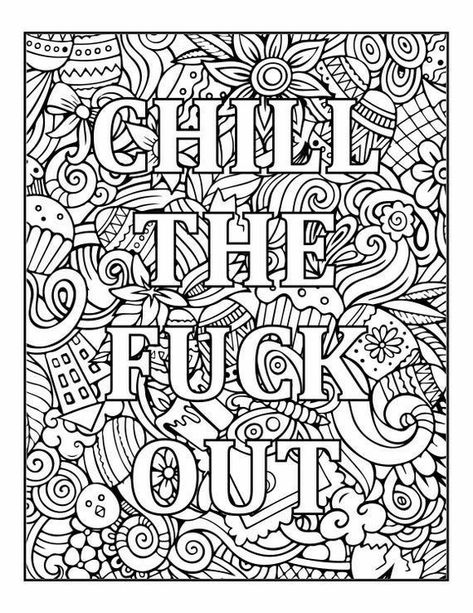 Cool Coloring Pages For Grown Ups, Cuss Word Coloring Pages, Swear Word Coloring Pages, Word Coloring Pages, Adult Coloring Books Swear Words, Diy Kalender, Free Adult Coloring Printables, Adult Coloring Books Printables, Swear Word Coloring Book