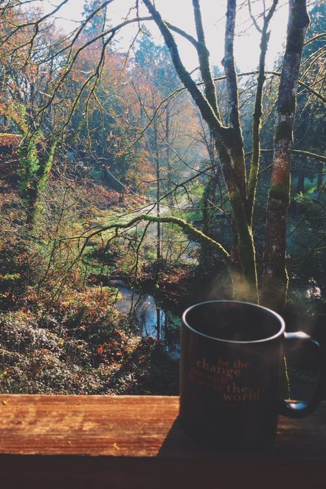 Her Tea Leaves : Photo Cabins In The Woods, Coffee Love, Image Hd, Bushcraft, Happy Places, The Great Outdoors, A Coffee, Morning Coffee, Coffee Cup