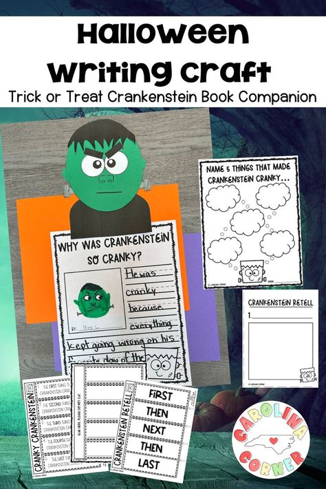 Crankenstein Activities Kindergarten, Crankenstein Activities Second Grade, Crankenstein Activities, Halloween Reading Comprehension, English Language Learners Activities, Retelling Activities, October Classroom, Eld Ideas, September Activities