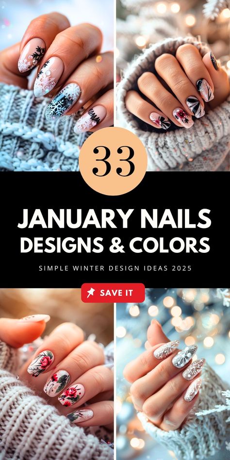 Get inspired by short January nails, late winter nails, and cute January nails. Save this pin to your Nail Art board and read the article for additional ideas. January Nail Art Ideas, January Sweater Nails, Fun January Nails, Nails January 2025, Winter Short Nails Ideas, January Nails Coffin, Short January Nails, January 2025 Nails, Winter Nail Designs Short