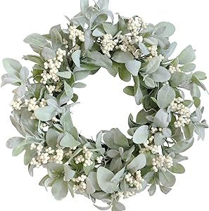 Bibelot 18 Inch Lambs Ear Wreath Spring and Everyday Lambs Leaves White Berries Wreath for Front Door, Everyday Grapevine Greenery Wreath for Indoor and Outdoor, Spring Berries Leaves Wreath … Ivory Hydrangea, Lambs Ears, Burlap Ribbon Bow, Summer Greenery, Wreath With Burlap, Lambs Ear Wreath, Spring Door Wreaths, Twig Wreath, Outdoor Wreaths