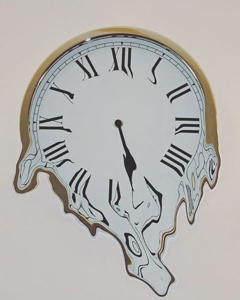 Time drips and melts away,  until every year is just a day.  And every day is just a year.  There is no time in the place called here. #timekillaz Clock Melting, Melting Clock Tattoo, Concert Costumes, Clock Drawings, Big Wall Clocks, Melting Clock, Unusual Clocks, Rustic Clock, Clock Painting