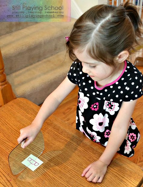 Symmetry Preschool, Mirror Activities, Line Of Symmetry, Alphabet Sort, At Home Activities, Handheld Mirror, Letter Form, Mirror Reflection, More And Less