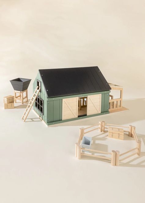 Wooden Toy Barn, Coco Village, Toy Barn, Nature And Animals, Horse Stable, Wooden Barn, Animal Sounds, Farm Toys, About Nature