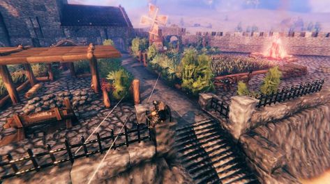 Plains garden Valheim Plains Base, Valheim Garden, Valheim Farm, Ark Survival Evolved Tips, Valheim Builds, Ark Survival Evolved, Reference Images, Chicken Coop, Coop