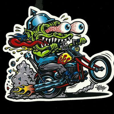 Chopper freak full color shaped vinyl sticker Ed Roth Art, Kustom Kulture Art, Rat Fink, Biker Art, Skate Art, Lowbrow Art, 3d Drawings, Color Shapes, Car Art