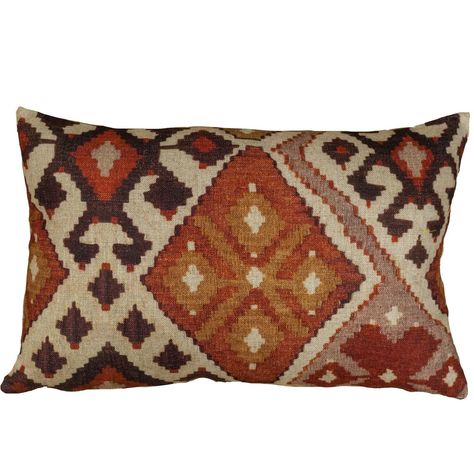 Linen Printed Kilim Ikat XL Rectangular Cushion. 23x15" XL. Terracotta Orange.  | eBay Terracotta Living Room, Earthy Terracotta, Kilim Design, Rectangular Cushion, Hotel Room Design, Turkish Style, Large Cushions, Living Room Accessories, Linen Cloth