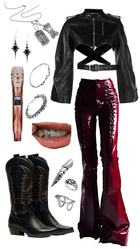 Modern Cowgirl Outfits, Metal Outfit, Concert Dresses, 2000s Clothes, Queen Outfit, Preformance Outfits, 2000s Outfits, Fashion Vocabulary, Glam Metal