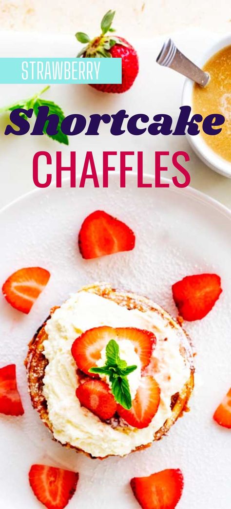 Keto Strawberry Shortcake Chaffles are rich and satisfying. This dreamy treat conjures up memories of childhood when my mother would splurge on little cakes from the grocery store and top them with strawberries and whipped cream. This keto version not only tastes better, it will leave you feeling great. The homemade whipped cream adds the perfect touch of sweetness and brings it all together. Keto Strawberry Shortcake, Strawberries And Whipped Cream, Chaffle Recipes, Keto Chaffle, Strawberry Slice, Homemade Whipped Cream, Delicious Sandwiches, Little Cakes, Low Carb Recipes Dessert