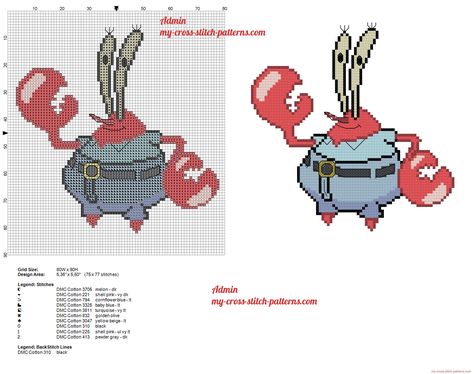 Mr. Krabs from SpongeBob cross stitch pattern Spongebob Cross Stitch, Spongebob Cross Stitch Pattern Free, Alpha Patterns Spongebob, Dory Cross Stitch Pattern, Bubble Guppies Cross Stitch, Graphghan Patterns, Snitches Get Stitches, Mr Krabs, Patterns Simple