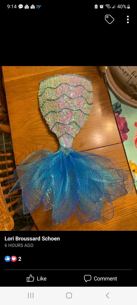 Mermaid Wreath Dollar Tree, Dollar Tree Mermaid Tail Wreath, Scuba Snacks, Mermaid Wreaths, Mermaid Tail Wreath, Mermaid Beach Decor, Mermaid Wreath, Shell Wreaths, Beach 2024