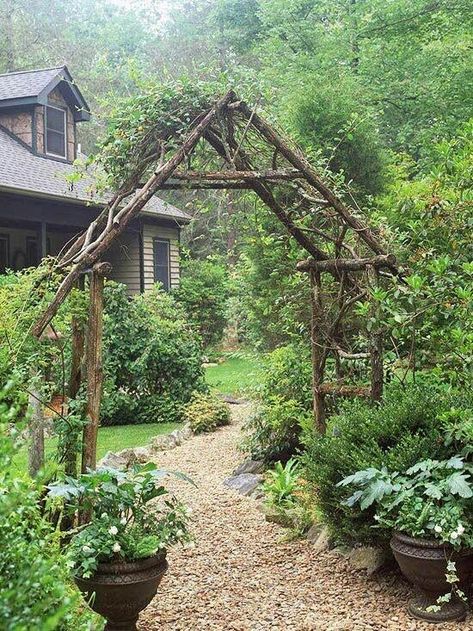 Garden Concept, Rustic Arbor, Backyard Gardens, Rustic Backyard, Gardens Ideas, Gardening Design, Garden Arbor, Landscaping Garden, Party Garden