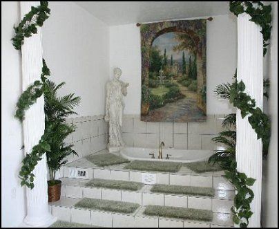 Greek and Roman Mythology decorating Roman Bathroom, Greek Bedroom, Greek Style Home, Angel Heaven, Romantic Bathrooms, Angel Wings Decor, Theme Bedrooms, Greek Decor, Modern Style Decor