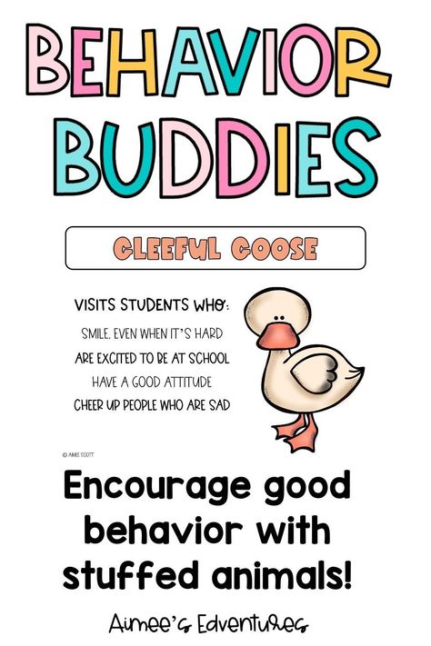 Your students will love this classroom management strategy! Use stuffed animals to encourage positive behavior in the classroom. Each Behavior Buddy comes with its own set of expectations. Students who follow these expectations get to have an animal on their desk for the day. Behavior Buddies, Class Reward System, Whole Class Rewards, Homeschool Curriculum Planning, Positive Behavior Rewards, Positive Behavior Management, Classroom Incentives, Behavior Management System, Colorful Posters