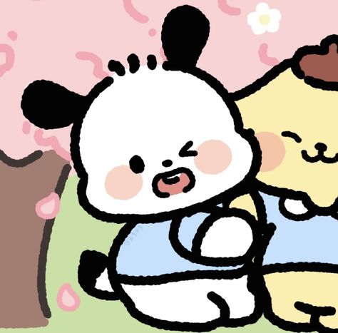 Matching pfp 2 🌻 Pompompurin Pochacco, Couple Pfp, Matching Pfp, Matching Icons, Pom Pom, Collage, Anime, Quick Saves