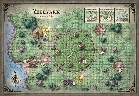 Tomb Of Annihilation Map, Princes Of The Apocalypse, Tomb Of Annihilation, Cartography Design, Adam Lee, Fantasy Dungeon, Map Sketch, Village Map, Dnd World Map