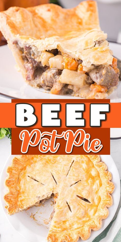 Crockpot Beef Pot Pie, Hamburger Pot Pie, Roast Pot Pie, Beef Carrots And Potatoes, Beef Stew Pot Pie, Meat Pot Pie, Granny's Recipes, Dinty Moore Beef Stew, Beef Pot Pie Recipe