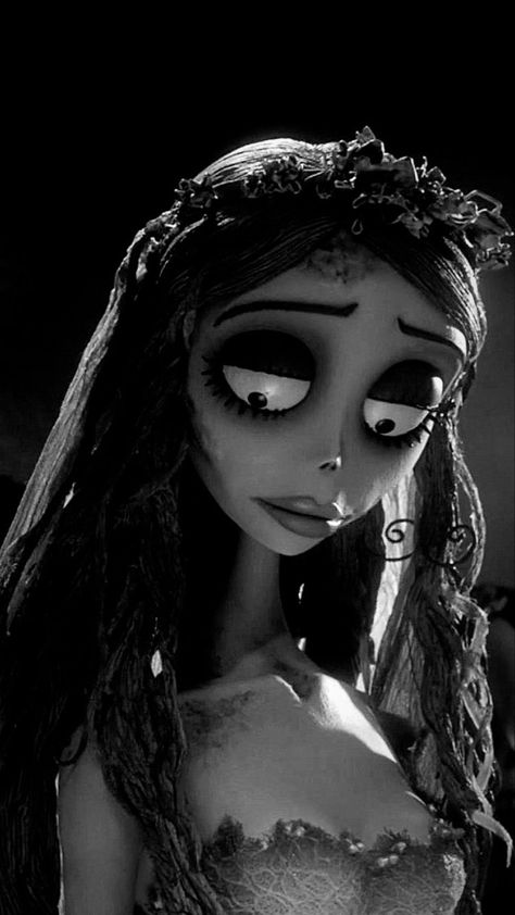 Corpse Bride Wallpaper Black And White, Corpse Bride Iphone Wallpaper, Corspride Bride Wallpaper, Corpes Bride Pfps, Ghost Bride Cartoon, Corpse Bride Lockscreen, The Corpse Bride Wallpapers, The Corpse Bride Art, Emily Corpse Bride Wallpaper