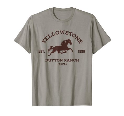 PRICES MAY VARY. Yellowstone Dutton Ranch with Horse is 100% authentic, officially licensed Yellowstone merchandise! Yellowstone is an American television series created for the Paramount Network. The series follows the fictional Dutton family, owners of the largest ranch in the US, and the conflicts they encounter along the shared border of a Native reservation. Lightweight, Classic fit, Double-needle sleeve and bottom hem Native Reservation, Yellowstone Merchandise, Yellowstone Apparel, Western T Shirts, Dutton Family, Ranch Montana, John Dutton, Yellowstone T Shirts, Yellowstone Dutton Ranch