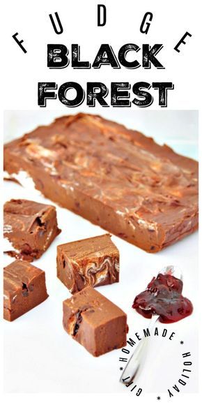 We've taken the flavors from a Black Forest Cake and turned it into FUDGE! Black Forest Fudge is decadent, delicious and makes a great homemade holiday gift! #fudge #dessert #holidayrecipes #chocolate #homemade Forest Wreath, Fudge Dessert, Coconut Hot Chocolate, Fudge Chocolate, Coconut Drink, Chocolate Homemade, Easy Christmas Treats, Cherry Chocolate, Chocolate Christmas