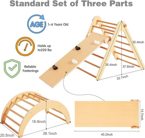 Pikler Triangle Activities, Diy Montessori Climber, Diy Pikler Triangle, Montessori Climbing Structure Diy, Hand Art Projects, Triangles Activities, Kids Climbing Triangle, Luoto Climbing Arch, Montessori Pikler Triangle