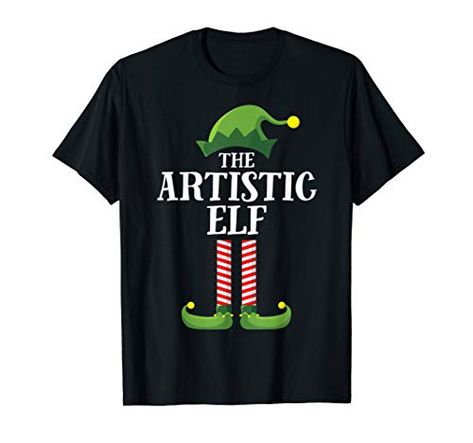 Artistic Elf Matching Family Group Christmas Party Pajama T-Shirt. #fashion Office Party Outfit, Christmas Eve Pictures, Xmas Morning, Office Party Outfits, Elf T Shirt, Funny Presents, Costume Shirts, Christmas Couple, Geocaching