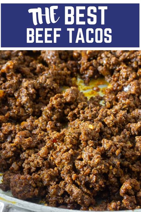 These best old school ground beef tacos are like the ones you grew up on only better, They're BIG on flavor and seasoned just right. #beeftacos #groundbeeftacos  #easytacos #besttacos #tacos #tacotuesday #texmex #tacomeat Homemade Tacos Beef, November Dinners, School Ground, Beef Tacos Recipes, Taco Meat Recipes, Taco Time, Beef Tacos, Ground Beef Tacos, Ground Beef Recipes Easy