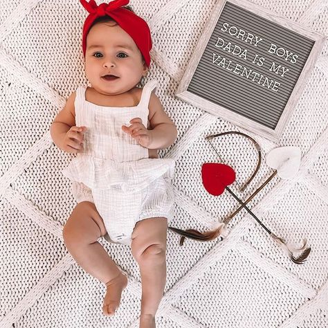 Sorry boys Dada is my Valentine #valentinesday #valentinesbaby #babyvalentinesphoto #babygirl Newborn Valentine Pictures, Valentines Baby Photoshoot, Valentines Baby Photos, Baby Valentines Day, Baby Valentines, Sorry Boys, Monthly Baby Pictures, Valentine Picture, Pretty Pregnant