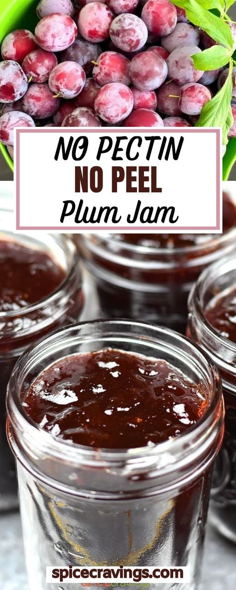 How To Make Plum Jam Homemade, Refrigerator Plum Jam, Prune Plum Jam, Plum Jam Recipe Easy Small Batch, Plum And Pear Jam, Plum Salad Dressing, Homemade Plum Jam, Plum Freezer Jam Recipes No Pectin, Wild Plum Jam Recipe Homemade