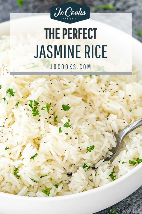 Whip up the perfect Jasmine Rice every time with this easy and foolproof recipe! Delightfully fluffy and aromatic, it's the ideal side for any dish. #JasmineRice #EasySideDishes 🍚👩‍🍳✨ Perfect Jasmine Rice, Rice Recipes Side, Rice In The Oven, Jasmine Rice Recipes, Rice Side Dish Recipes, Art Of Cooking, Jo Cooks, Rice Side, Rice Side Dishes