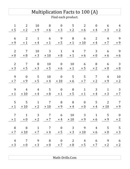 Multiplication Facts Worksheets Multiply Worksheet, Multiplication Drills, Free Multiplication Worksheets, Printable Multiplication Worksheets, Multiplication Facts Worksheets, Math Multiplication Worksheets, Multiplication Worksheet, Math Fact Worksheets, 6th Grade Worksheets